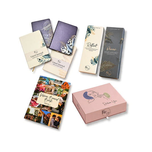 Ultimate Self-Discovery Bundle Set Journal, Journal Prompts, Vision Board Book, and Reclaim You